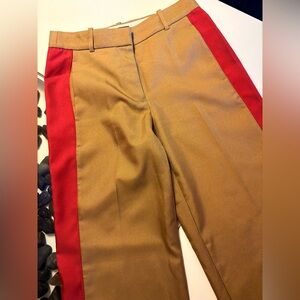 J. Crew Camel Trousers with Red Trim